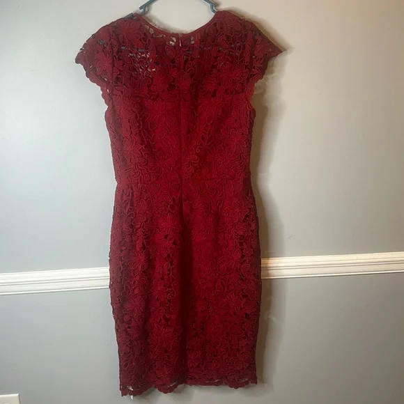 Women’s Lauren Ralph Lauren Red Knee Length Dress Size 6 - Picture 2 of 5